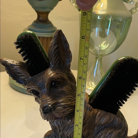 Vintage Syroco Scottie Dog Clothes Brush Holder Double Brush by KING New York - Picture 12 of 13